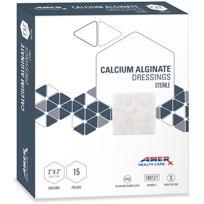 AMERX Calcium Alginate Dressings, 2"x2"