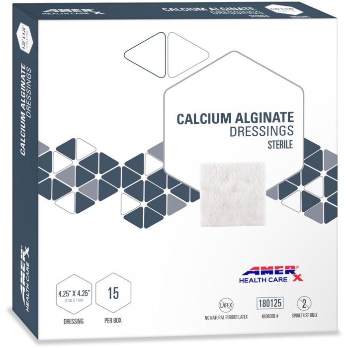 AMERX Calcium Alginate Dressings, 4.25"x4.25"