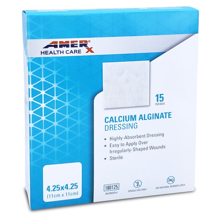 AMERX Calcium Alginate Dressings, 4.25"x4.25"