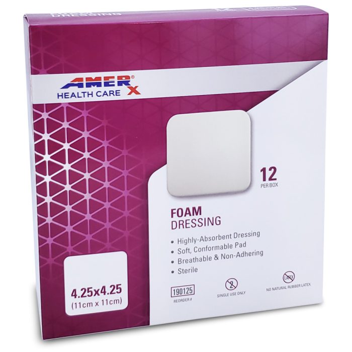 AMERX Foam Dressings, 4.25"x4.25"