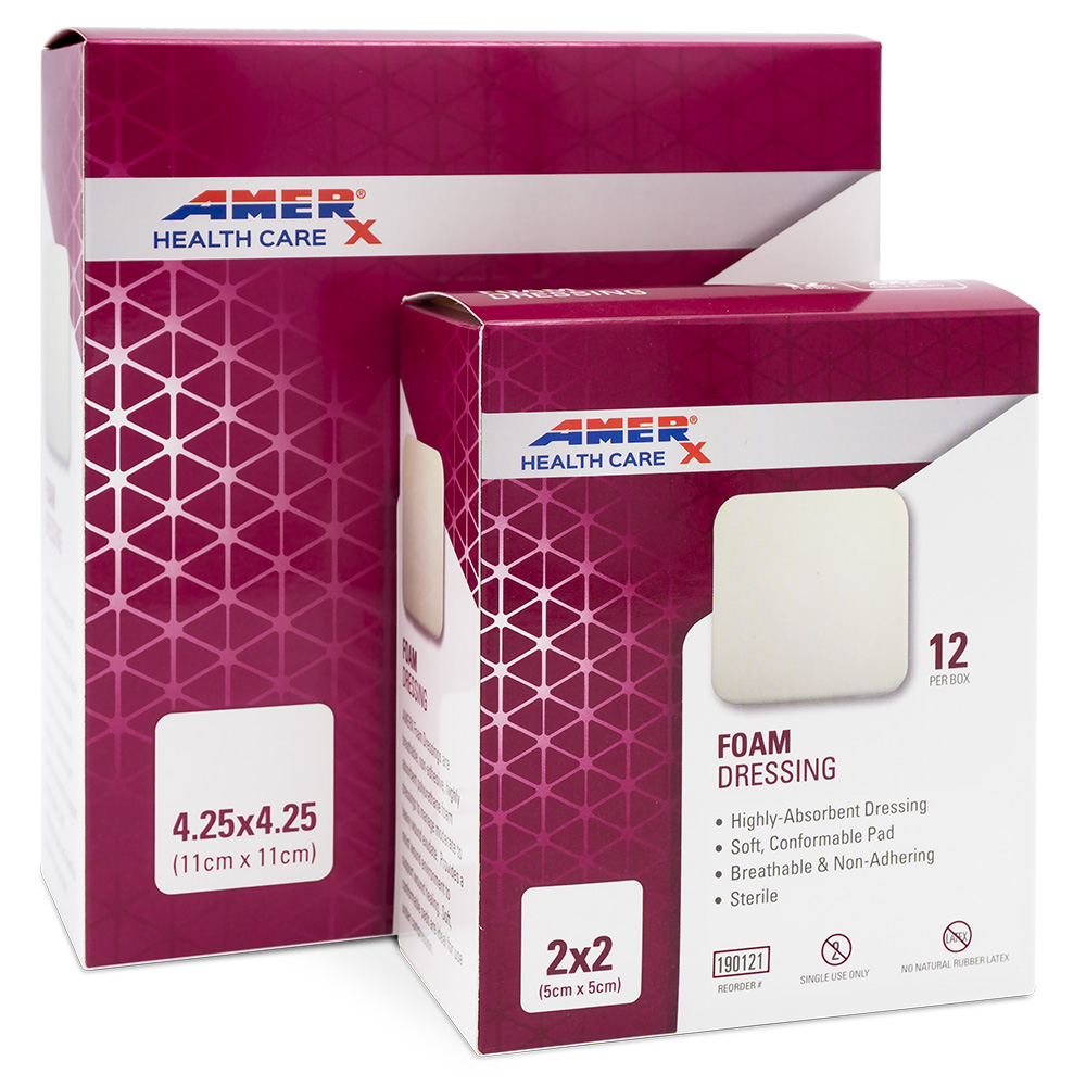 AMERX Foam Dressing - 2 Boxes of Various Sizes
