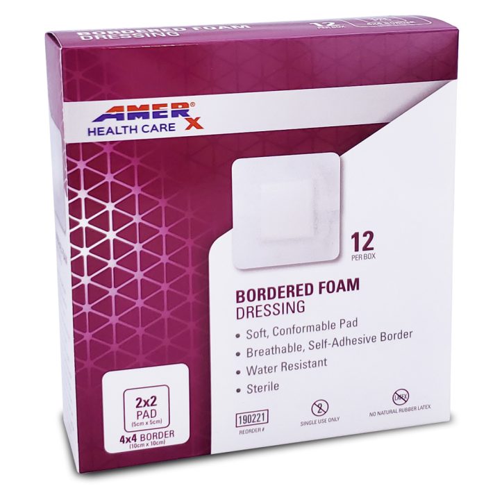 AMERX Bordered Foam Dressings, 4"x4"