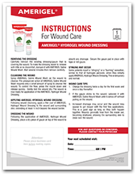 AMERIGEL Hydrogel Wound Dressing - Instructions Sheet for Wound Care AMERIGEL Hydrogel Wound Dressing - Instructions Sheet for Wound Care
